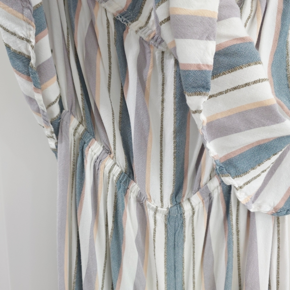 O'NEILL Strapless Multicolor Striped Boho Beachy Romper Jumpsuit, Size Large - Picture 4 of 14